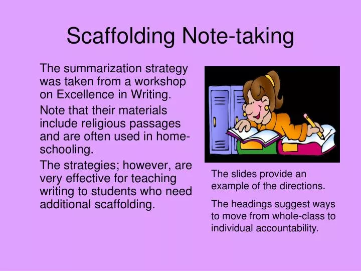 scaffolding note taking
