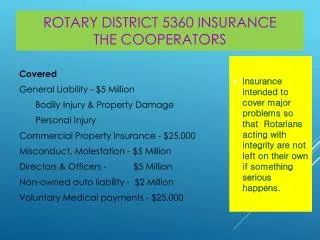 Rotary District 5360 Insurance The Cooperators