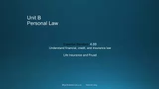 Unit B Personal Law