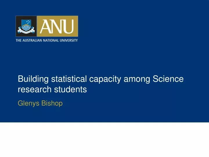 building statistical capacity among science research students