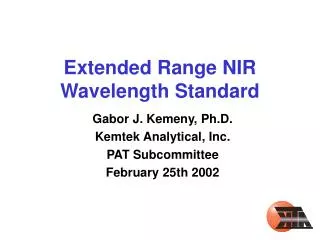 Extended Range NIR Wavelength Standard