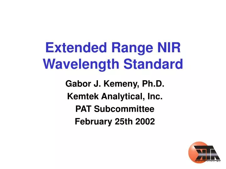 extended range nir wavelength standard