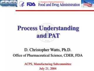 Process Understanding and PAT