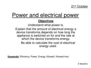 Power and electrical power