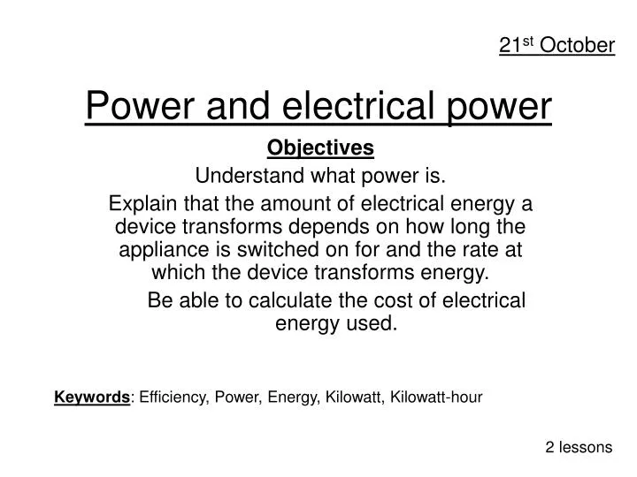 power and electrical power