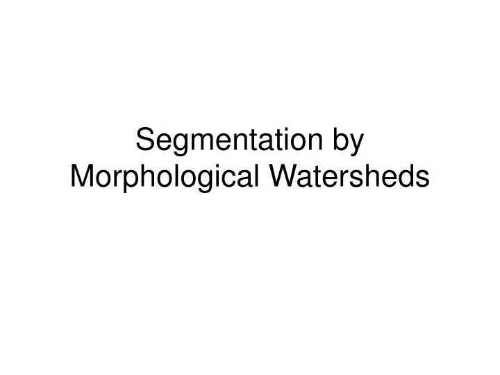 segmentation by morphological watersheds