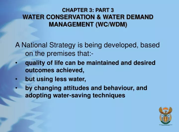 chapter 3 part 3 water conservation water demand management wc wdm