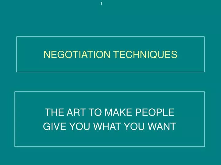 negotiation techniques