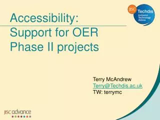 Accessibility: Support for OER Phase II projects