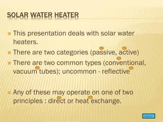 Solar Water Heater