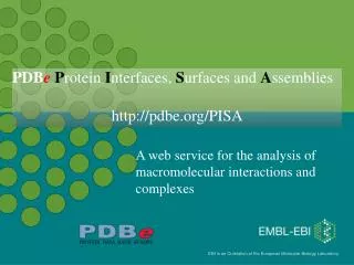 A web service for the analysis of macromolecular interactions and complexes