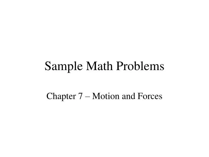 sample math problems