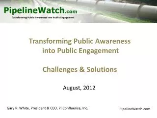 Transforming Public Awareness into Public Engagement Challenges &amp; Solutions