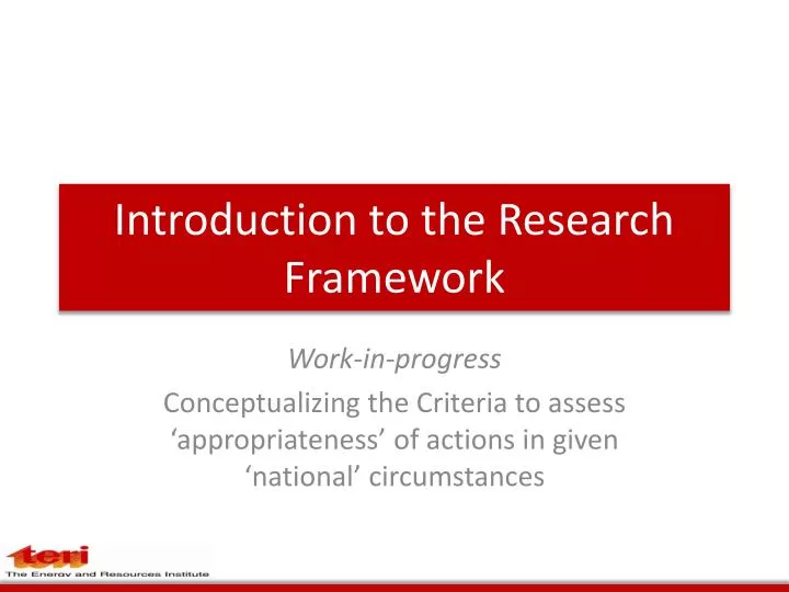 introduction to the research framework