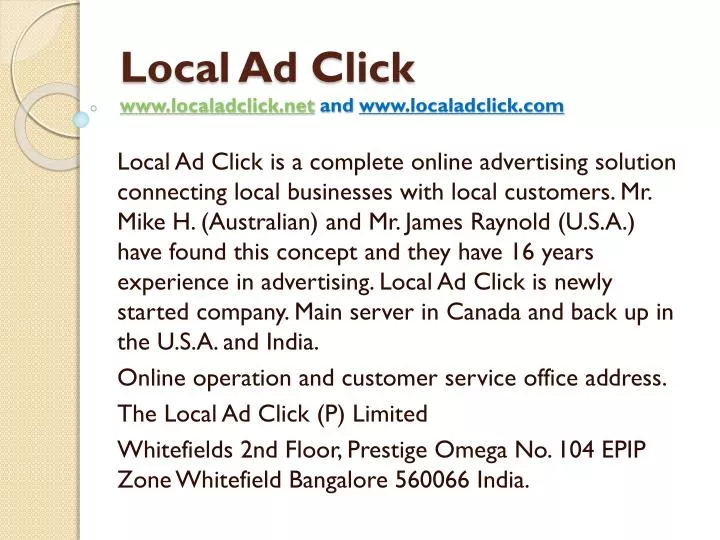 local ad click www localadclick net and www localadclick com