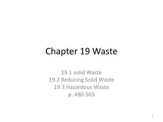 Chapter 19 Waste