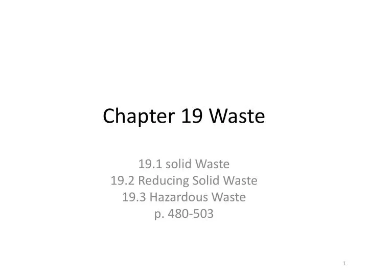 chapter 19 waste