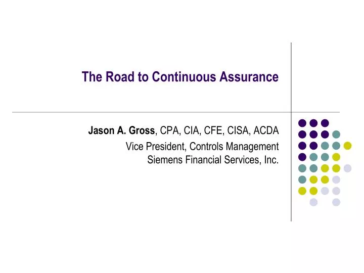 the road to continuous assurance