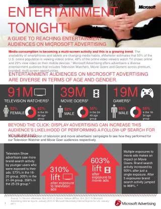 ENTERTAINMENT TONIGHT! A GUIDE TO REACHING ENTERTAINMENT AUDIENCES ON MICROSOFT ADVERTISING