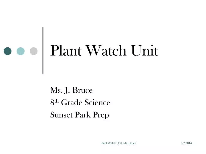 plant watch unit