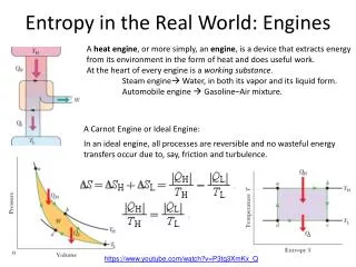 Entropy in the Real World: Engines