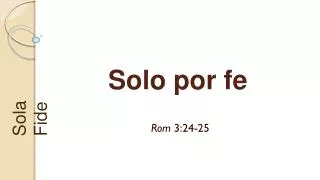 solo por fe