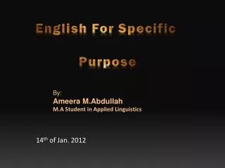 English For Specific Purpose