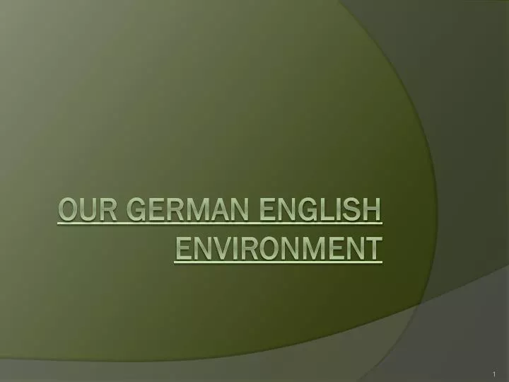 our german english environment