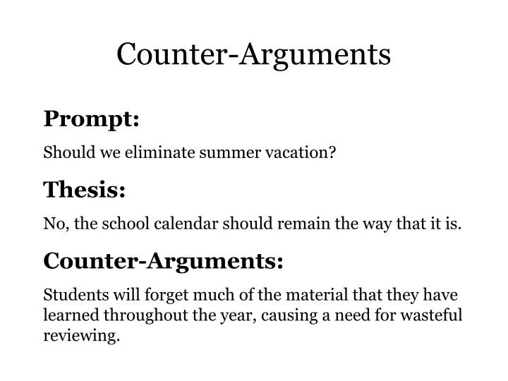 counter arguments