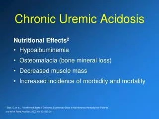 Chronic Uremic Acidosis