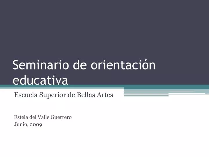 seminario de orientaci n educativa