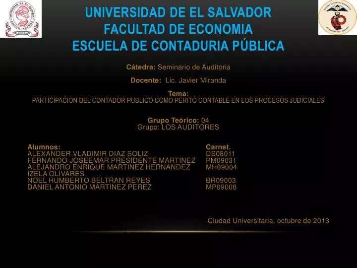 universidad de el salvador facultad de economia escuela de contaduria p blica