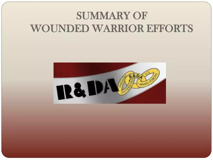 summary of wounded warrior efforts