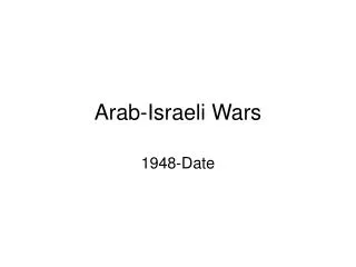 Arab-Israeli Wars