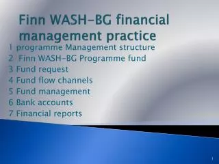Finn WASH-BG financial management practice