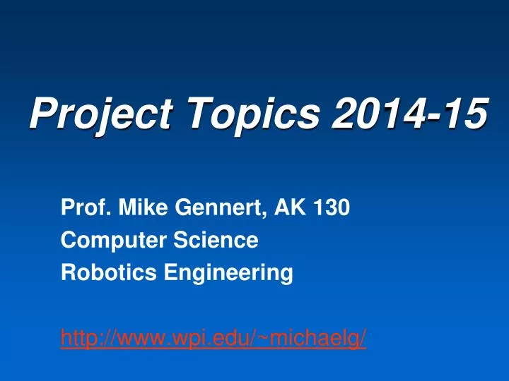 project topics 2014 15