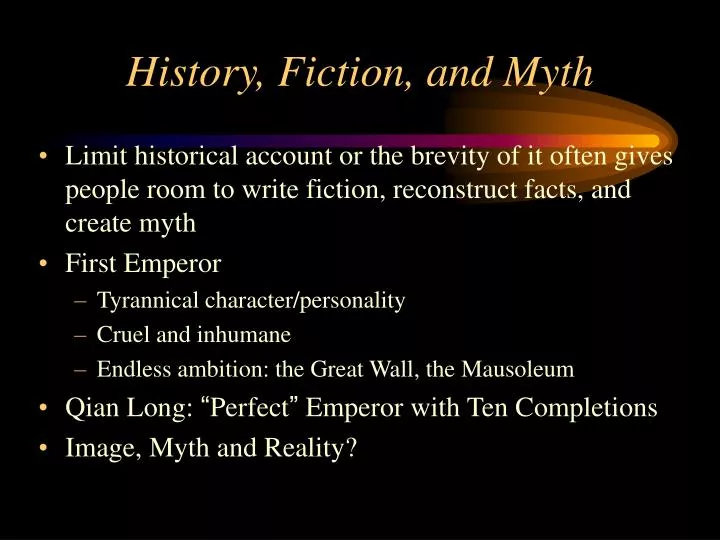 history fiction and myth
