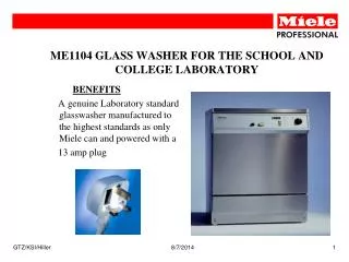 ME1104 GLASS WASHER FOR THE SCHOOL AND COLLEGE LABORATORY