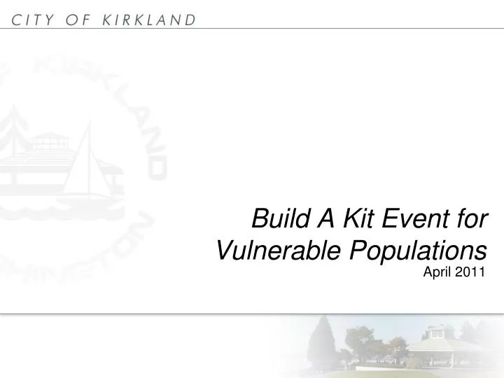 build a kit event for vulnerable populations
