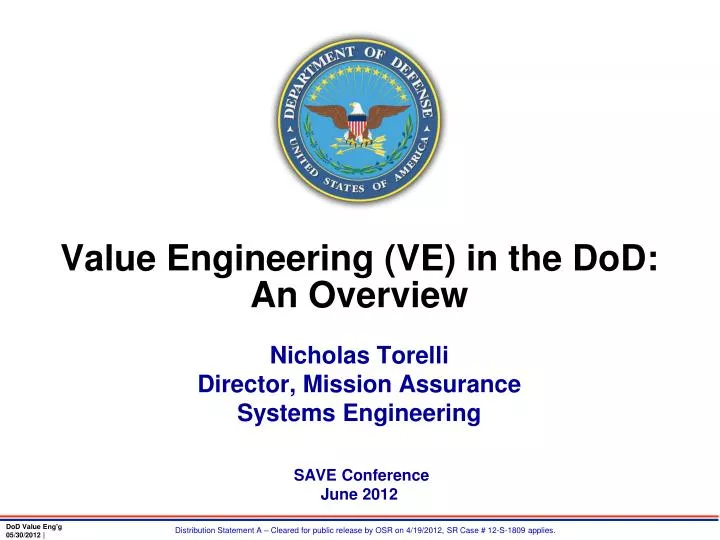 value engineering ve in the dod an overview