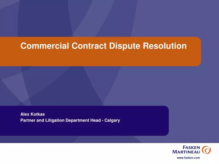 commercial contract dispute resolution