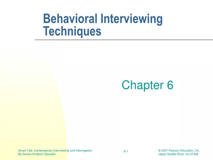 behavioral interviewing techniques
