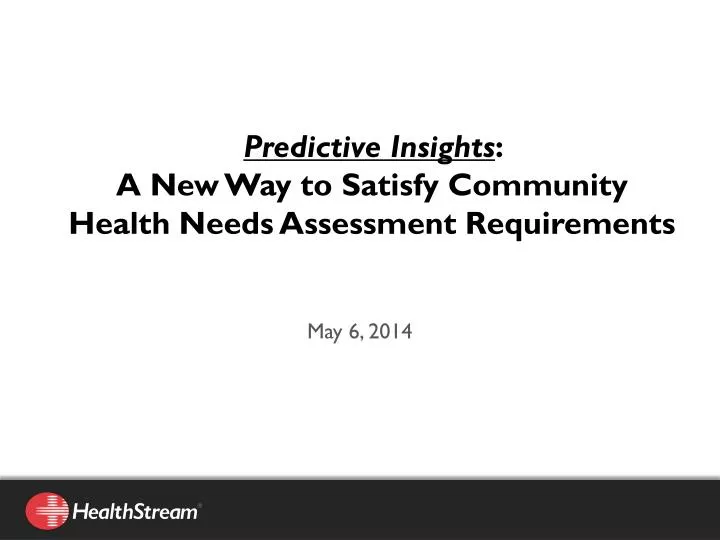predictive insights a new way to satisfy community health needs assessment requirements