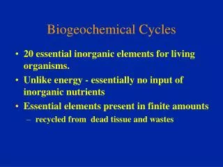 Biogeochemical Cycles