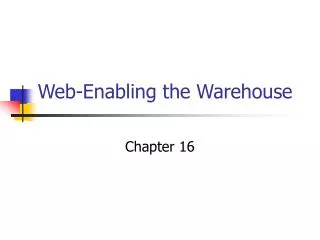 Web-Enabling the Warehouse