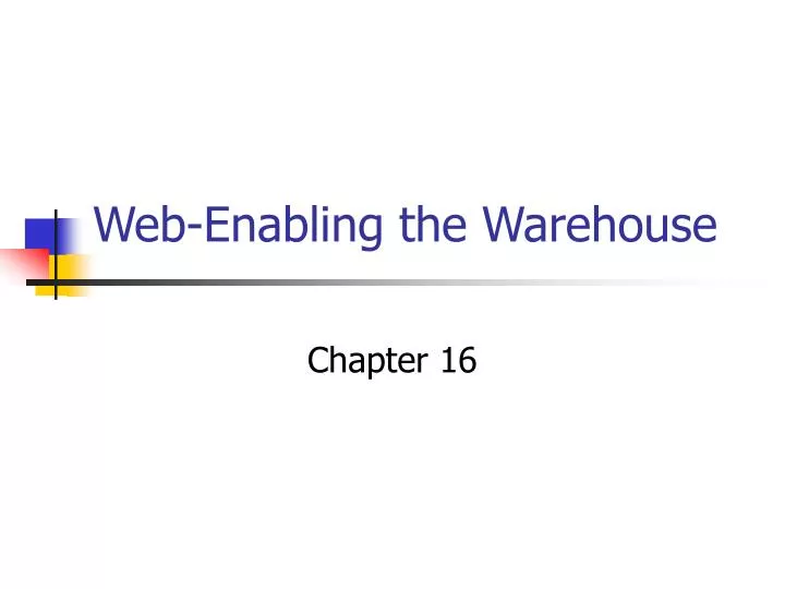 web enabling the warehouse