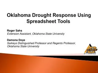 Oklahoma Drought Response Using Spreadsheet Tools