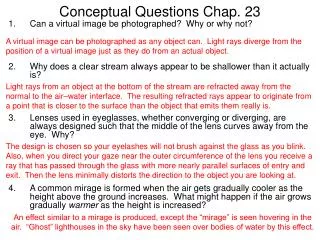 Conceptual Questions Chap. 23