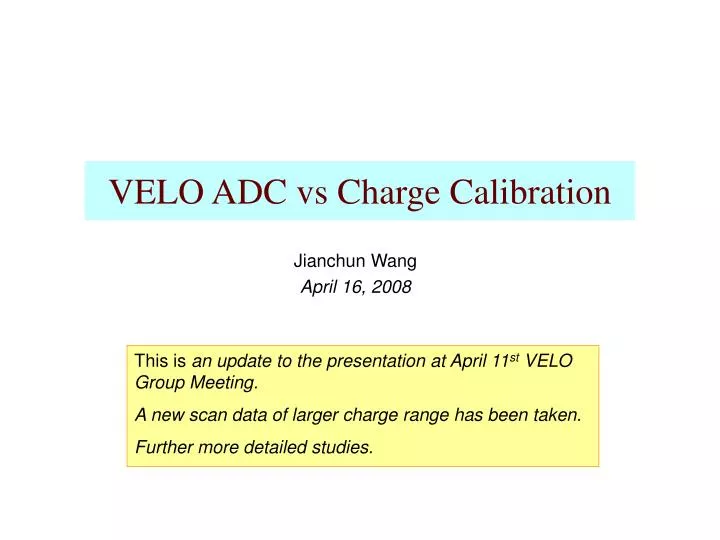 velo adc vs charge calibration