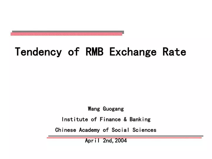 tendency of rmb exchange rate